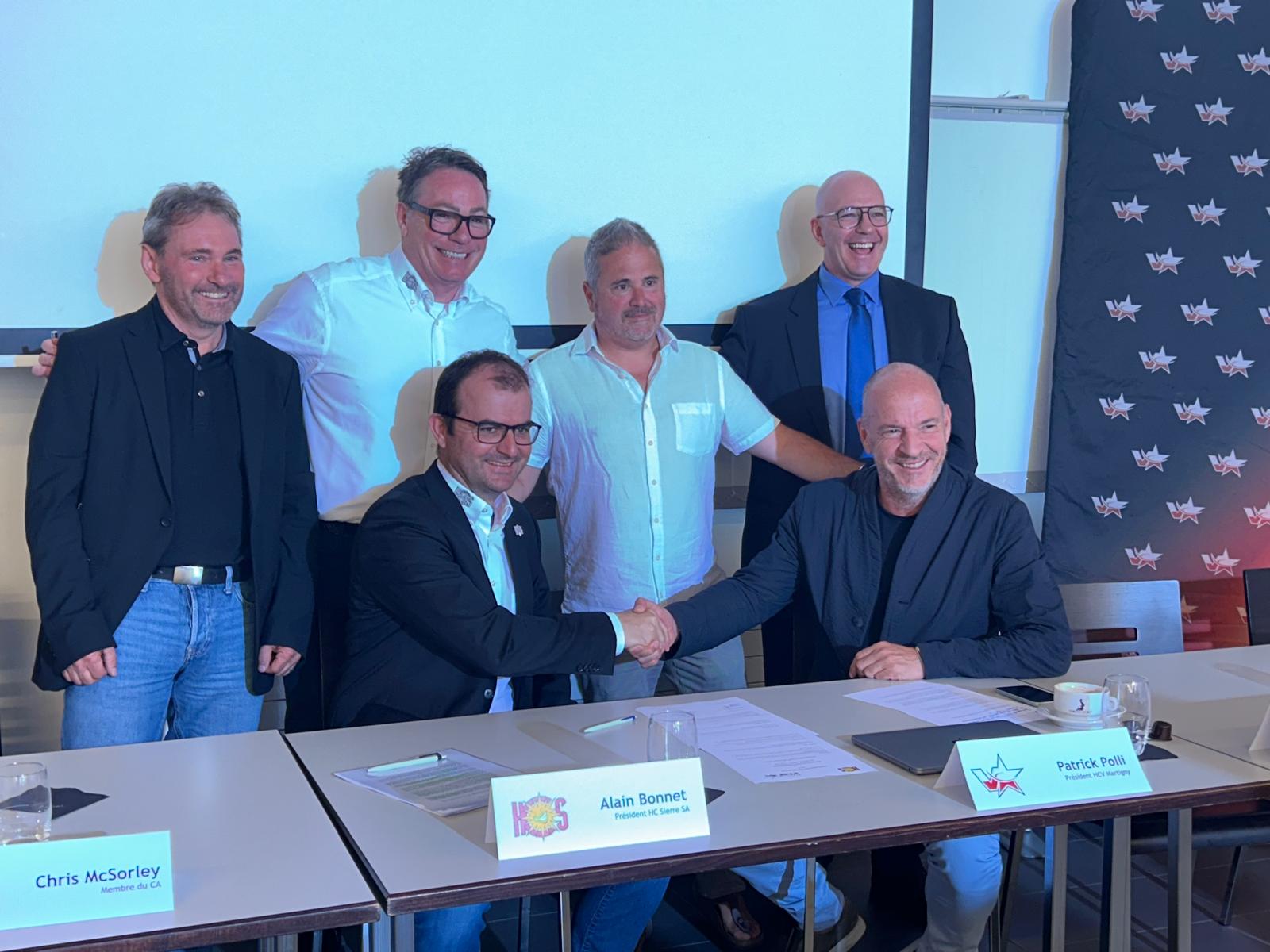 Hockey sur glace: le HCV Martigny et le HC Sierre signent un accord de collaboration sportive
